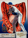 2019 Panini Leather and Lumber Embossed Gold Proof Base #31 Justin Smoak
