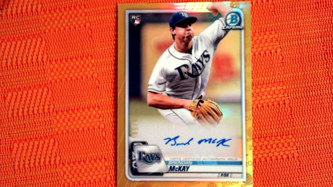 2020 bowman chrome brendan mckay Gold Auto /50