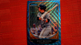 2013 Bowman Wrapper Redemption Blue Wave Refractor Wyatt Mathisen #BCP87