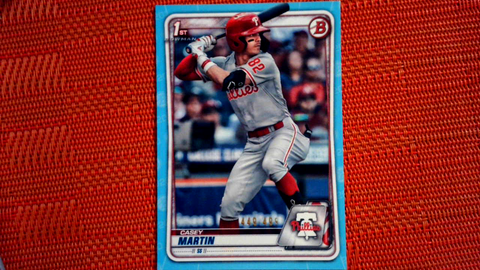 2020 Bowman Draft CASEY MARTIN Sky Blue Parallel 1st Bowman Paper /499 Phillies
