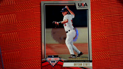 2019 PANINI USA BASEBALL STARS & STRIPES BRYSON STOTT LONGEVITY RC #95