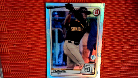 2020 Bowman 1st Edition Sky Blue Foil Taylor Trammell #BFE-130 Mariners