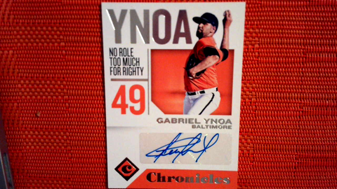 2018 Panini Chronicles Gabriel Ynoa Auto Baltimore Orioles #CA-GY