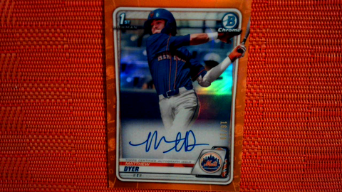 2020 Bowman Draft Matthew Dyer Chrome Draft Picks Orange Auto  #/25 Mets