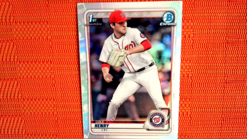 2020 Bowman Chrome Refractor COLE HENRY Rookie RC Washington NATIONALS #BD-67