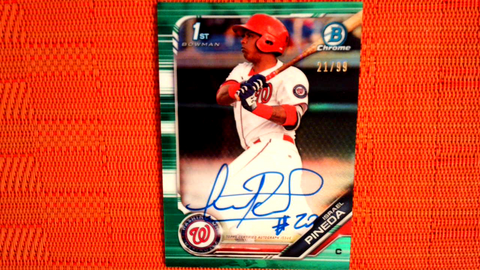 2019 Bowman Chrome Israel Pineda Green Refractor Autograph Auto #/99