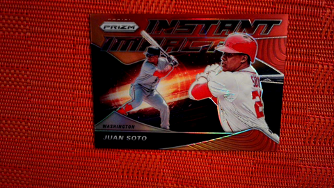 2020 Panini Prizm JUAN SOTO INSTANT IMPACT RED/ORANGE PRIZM