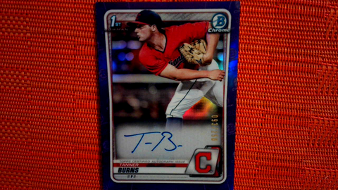2020 Bowman Chrome Draft Tanner Burns Purple Refractor Auto Autograph /250 SP