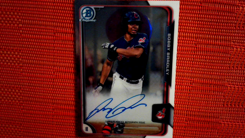 2015 Bowman Chrome Prospects Auto #BCAP-BB Bobby Bradley RC Rookie Mint Indians