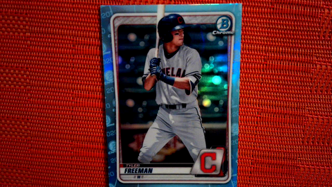 2020 Bowman Chrome Sky Blue Refractor Tyler Freeman Cleveland Indians