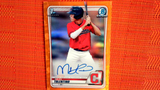 2020 Bowman Chrome Draft Milan Tolentino Indians Orange Refractor Auto #20/25