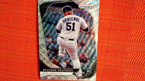 Brusdar Graterol 2020 Panini Prizm Blue Wave SP/60 LA Dodgers Rookie Card RC #56