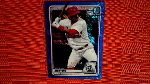Elehuris Montero 2020 Bowman Chrome Prospects Blue Shimmer #BCP32 #d / 150, StL
