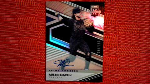 AUSTIN MARTIN 2020 PANINI ELITE EXTRA EDITION PRIME NUMBERS AUTO /185 BLUE JAYS