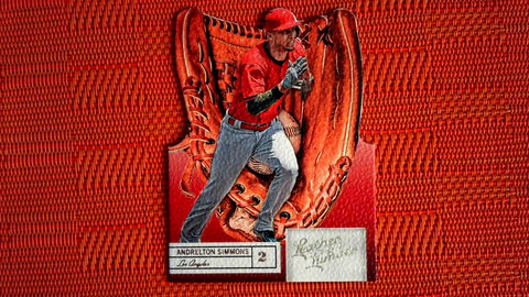 Andrelton Simmons 2019 Leather and Lumber #11 Glove Die-Cut Los Angeles Angels
