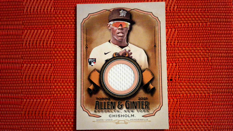Jazz Chisholm 2021 Topps Allen & Ginter Jersey Patch Relic Rookie Card #AGA-JC