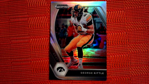 2021 Panini Prizm Draft Picks - #50 George Kittle - Iowa Hawkeyes Silver Prizm