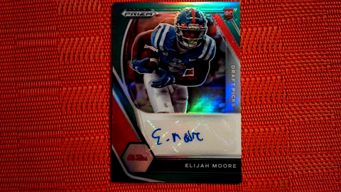 2021 PANINI PRIZM DRAFT PICKS ELIJAH MOORE RC AUTO GREEN PRIZM # DPA-EMO