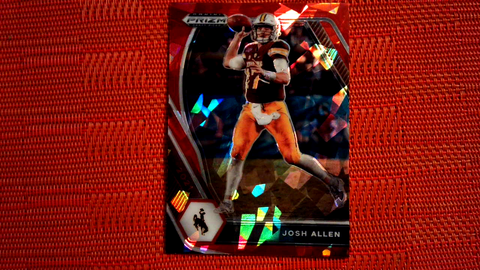 2021 PANINI PRIZM DRAFT PICKS FOOTBALL JOSH ALLEN RED CRACKED ICE PRIZM CARD #4