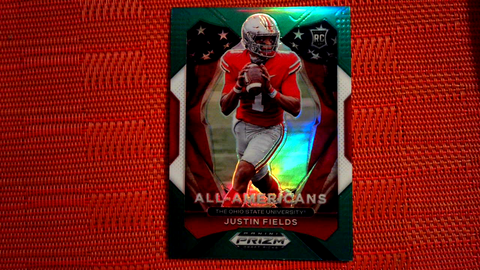 2021 Prizm Draft Picks Justin Fields All-Americans Green Prizm RC #192 Bears