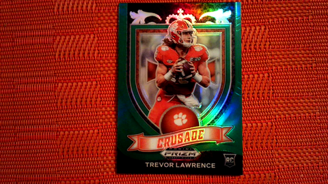 2021 Panini Prizm Draft Picks Trevor Lawrence Crusade Green Prizm RC #161 Jaguar