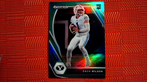 2021 Panini Prizm Draft Picks ZACH WILSON RC ROOKIE GREEN NO. 105 BYU JETS