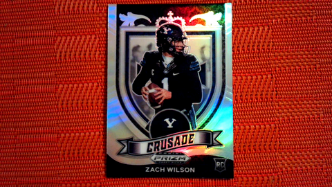 2021 Panini Prizm Draft Picks Zach Wilson Silver Prizm Crusade Rookie Card #168