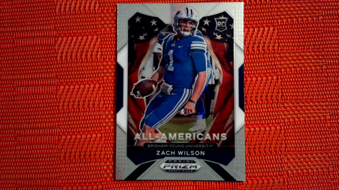 Zach Wilson Base 2021 Prizm Draft Picks All American Card #182 Jets Rookie