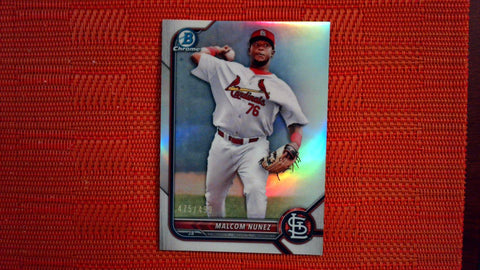 2022 Bowman Chrome Base Refractor #BCP-42 Malcom Nunez 475/499 Baseball Default Title