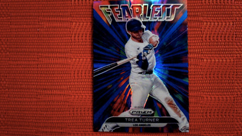 2022 Panini Prizm Baseball Blue Prizm Fearless #FL-8 Trea Turner Insert Default Title
