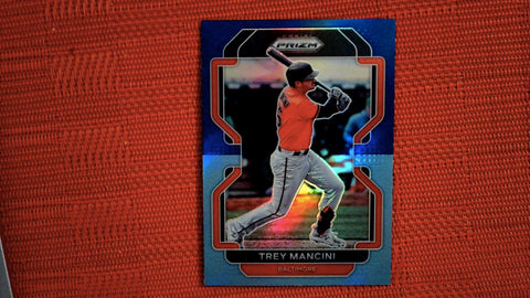 2022 Panini Prizm Baseball Navy Blue/Carolina Blue Prizm #107 Trey Mancini Hot Box Default Title