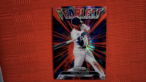 2022 Panini Prizm Baseball Red Prizm Fearless #FL-8 Trea Turner Insert Default Title