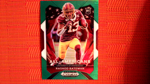 2021 Panini Prizm Draft Picks Football Green Prizm All Americans Rookie #196 Rashod Bateman - Minnesota Golden Gophers/Baltimore Ravens