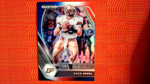 2021 Panini Prizm Draft Picks Football Red, White and Blue Prizm #16 Drew Brees - Purdue Boilermakers/New Orleans Saints