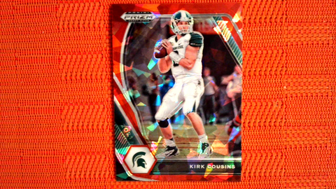 2021 Panini Prizm Draft Picks Football Red Prizm Cracked Ice #22 Kirk Cousins - Michigan State Spartans/Minnesota Vikings