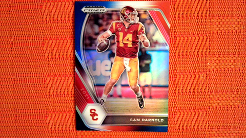 2021 Panini Prizm Draft Picks Football Red, White, and Blue Prizm #29 Sam Darnold - USC Trojans/Carolina Panthers