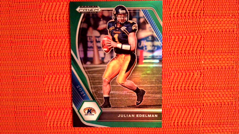 2021 Panini Prizm Draft Picks Football Green Prizm #66 Julian Edelman - Kent State Golden Flashes/New England Patriots