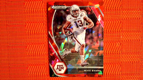 2021 Panini Prizm Draft Picks Football Red Prizm Cracked Ice #64 Mike Evans - Texas A&M Aggies/Tampa Bay Buccaneers