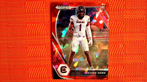 2021 Panini Prizm Draft Picks Football Red Prizm Cracked Ice Rookie #142 Jaycee Horn - South Carolina Gamecocks/Carolina Panthers