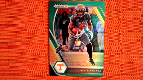 2021 Panini Prizm Draft Picks Football Green Prizm #39 Alvin Kamara - Tennessee Volunteers/New Orleans Saints