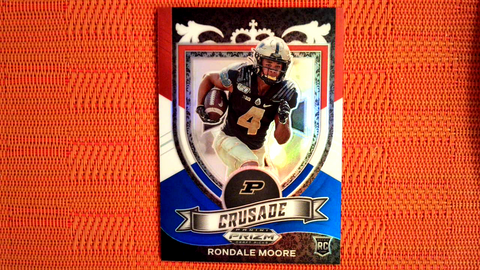 2021 Panini Prizm Draft Picks Football Crusade Red, White and Blue Prizm  Rookie #171 Rondale Moore - Purdue Boilermakers/Arizona Cardinals