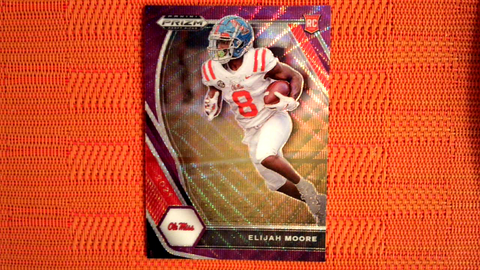 2021 Panini Prizm Draft Picks Football Purple Wave Prizm Rookie #124 Elijah Moore - Ole Miss Rebels/New York Jets