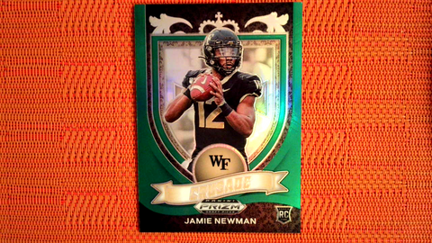 2021 Panini Prizm Draft Picks Football Green Prizm Crusade Rookie #174 Jamie Newman - Wake Forest Demon Deacons/