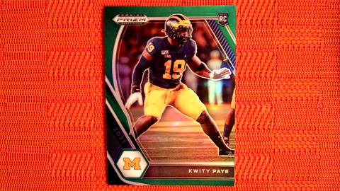 2021 Panini Prizm Draft Picks Football Green Prizm Rookie #145 Kwity Paye - Michigan Wolverines/Indianapolis Colts