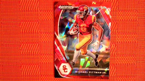 2021 Panini Prizm Draft Picks Football Red Prizm Cracked Ice #73 Michael Pittman Jr. - USC Trojans/Indianapolis Colts