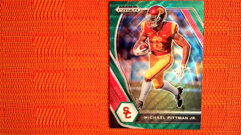 2021 Panini Prizm Draft Picks Football Green Prizm Wave #73 Michael Pittman Jr. - USC Trojans/Indianapolis Colts