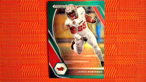 2021 Panini Prizm Draft Picks Football Green Prizm #86 James Robinson - Illinois State Redbirds/Jacksonville Jaguars