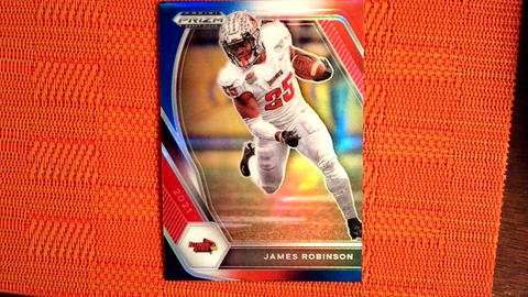 2021 Panini Prizm Draft Picks Football Red, White, and Blue Prizm #86 James Robinson - Illinois State Redbirds/Jacksonville Jaguars