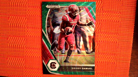 2021 Panini Prizm Draft Picks Football Green Prizm Wave #69 Deebo Samuel - South Carolina Gamecocks/San Francisco 49ers