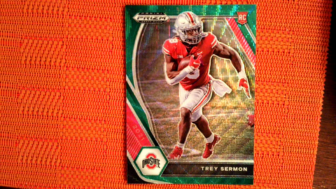 2021 Panini Prizm Draft Picks Football Green Prizm Wave Rookie #159 Trey Sermon - Ohio State Buckeyes/San Francisco 49ers